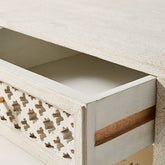 Maaya Bone Inlay Rectangular 2 Drawer Coffee Table White